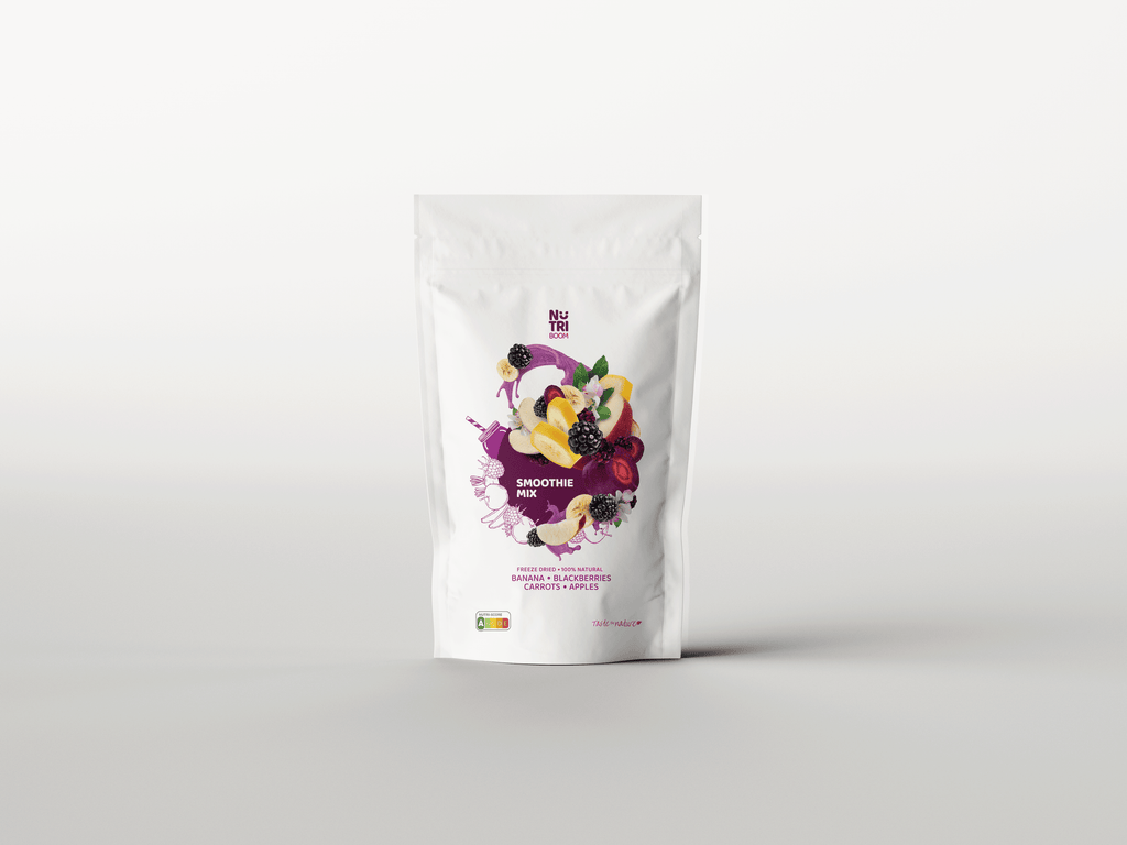 Power Up smuuti Blend – banaan, õunad, tumedad porgandid, põldmarjad